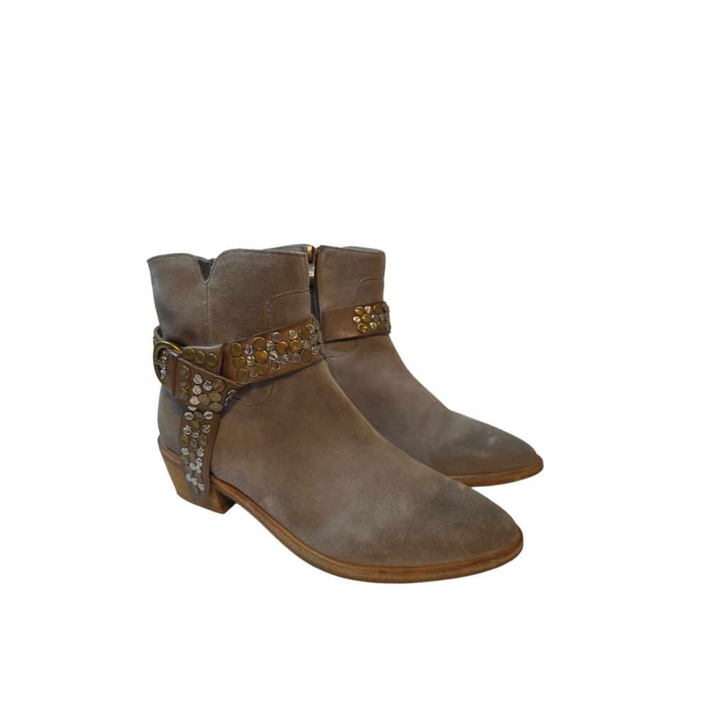 Antelope Women’s Leather Suede Ankle Bootie Grey Gray Size 37 / 6-6.5 Side Zip